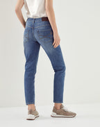 Beige Cotton Straight-Leg Jeans
