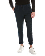 Blue Cotton Casual Pants