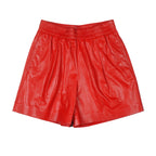 Beige Leather Bermuda Shorts