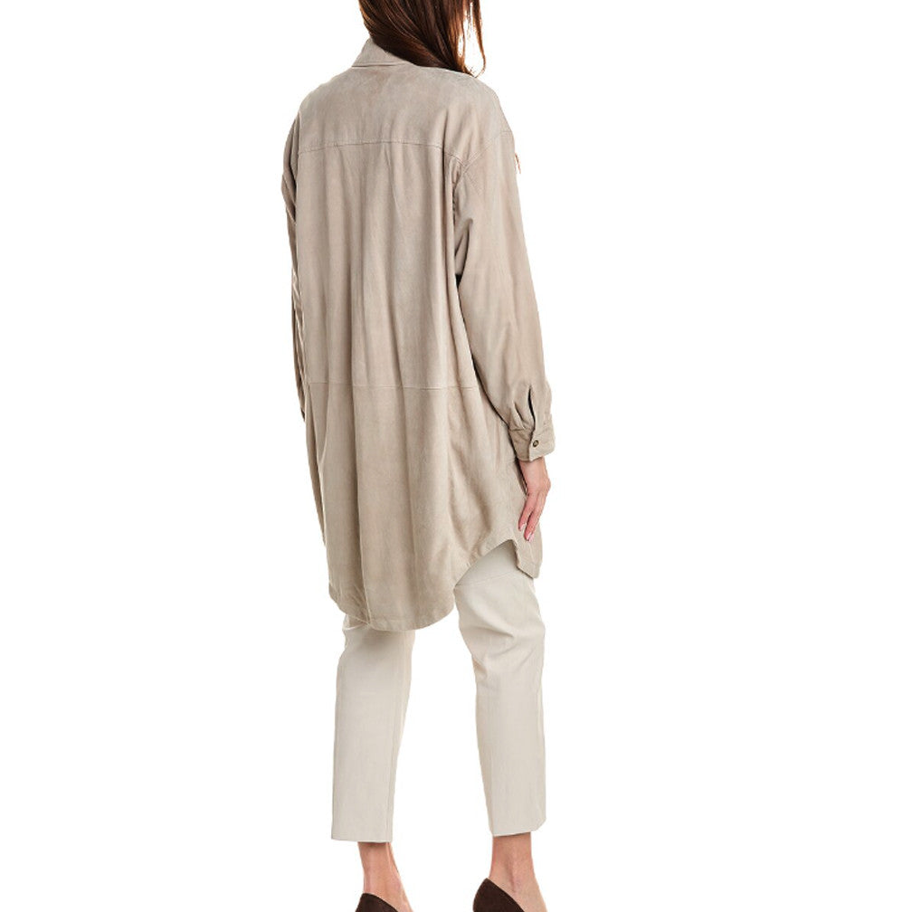Beige Leather Jacket
