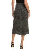 Bicolor Fabric Midi Skirt