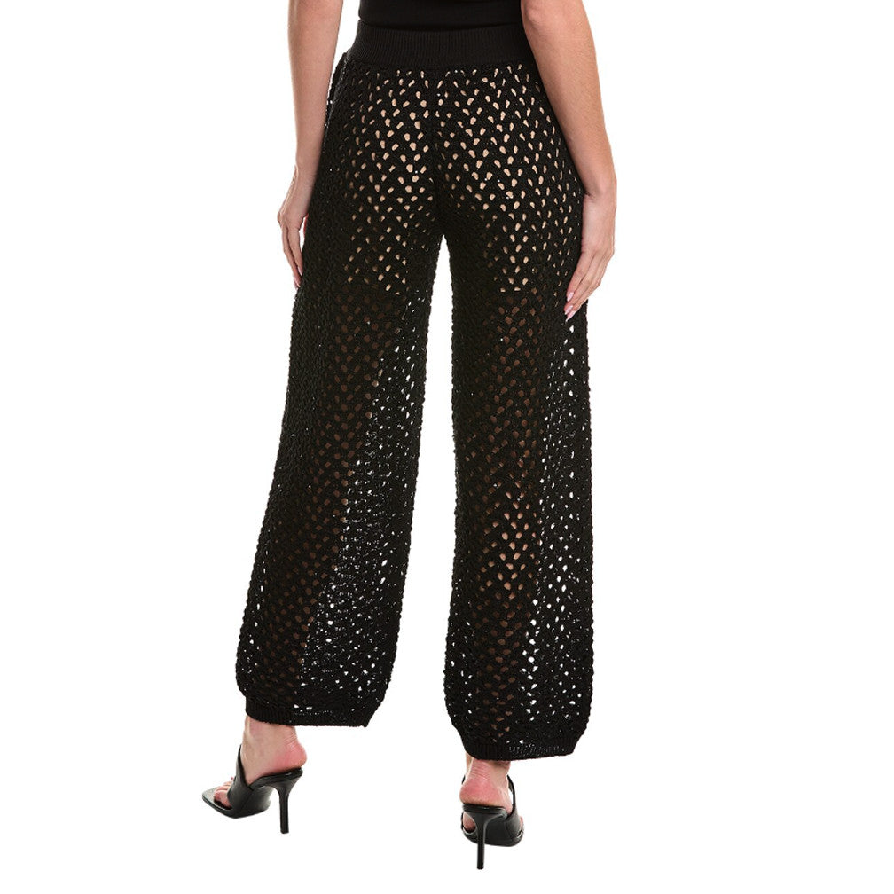 Black Cotton Casual Pants