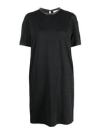 Gray Cotton Casual Dress