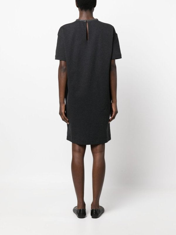 Gray Cotton Casual Dress