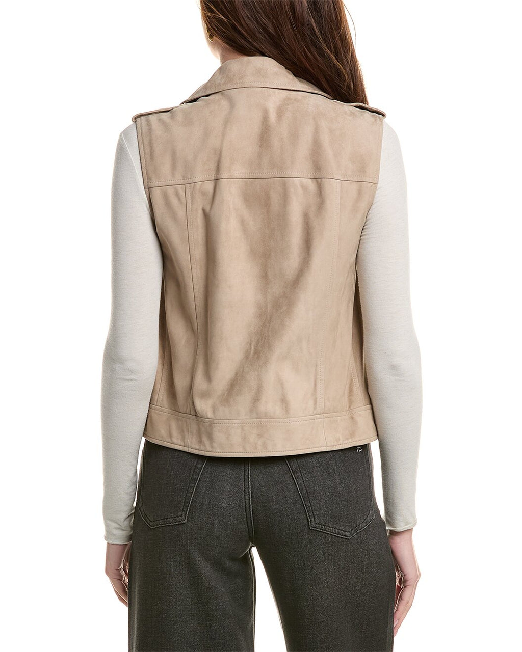 Beige Leather Leather Jacket