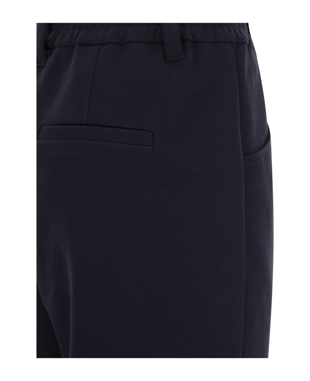 Blue Cotton Casual Pants