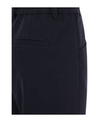 Blue Cotton Casual Pants