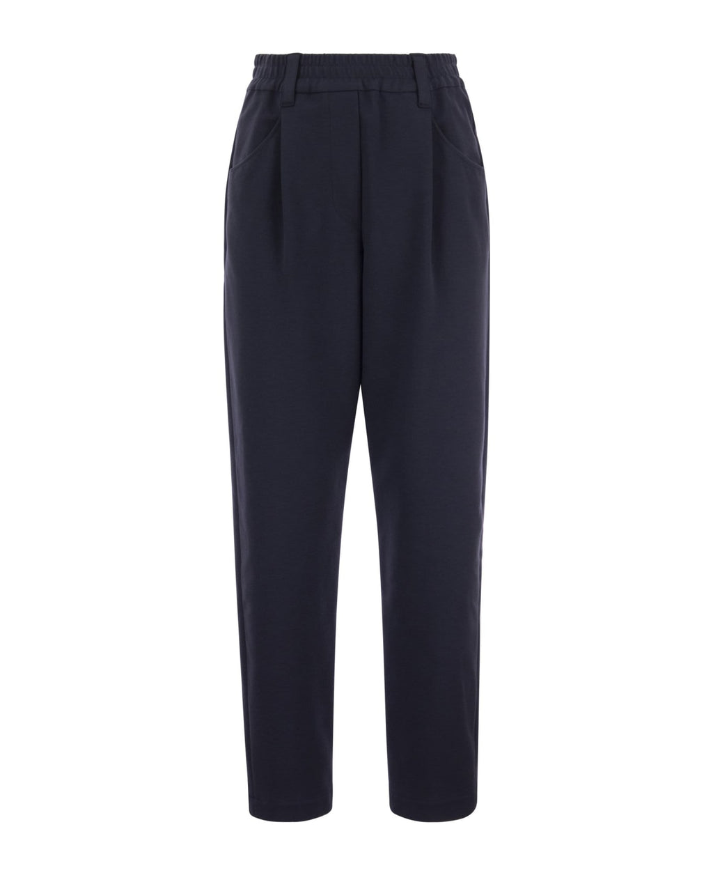 Blue Cotton Casual Pants