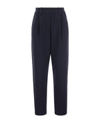 Blue Cotton Casual Pants
