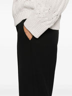 Black Viscose Casual Pants