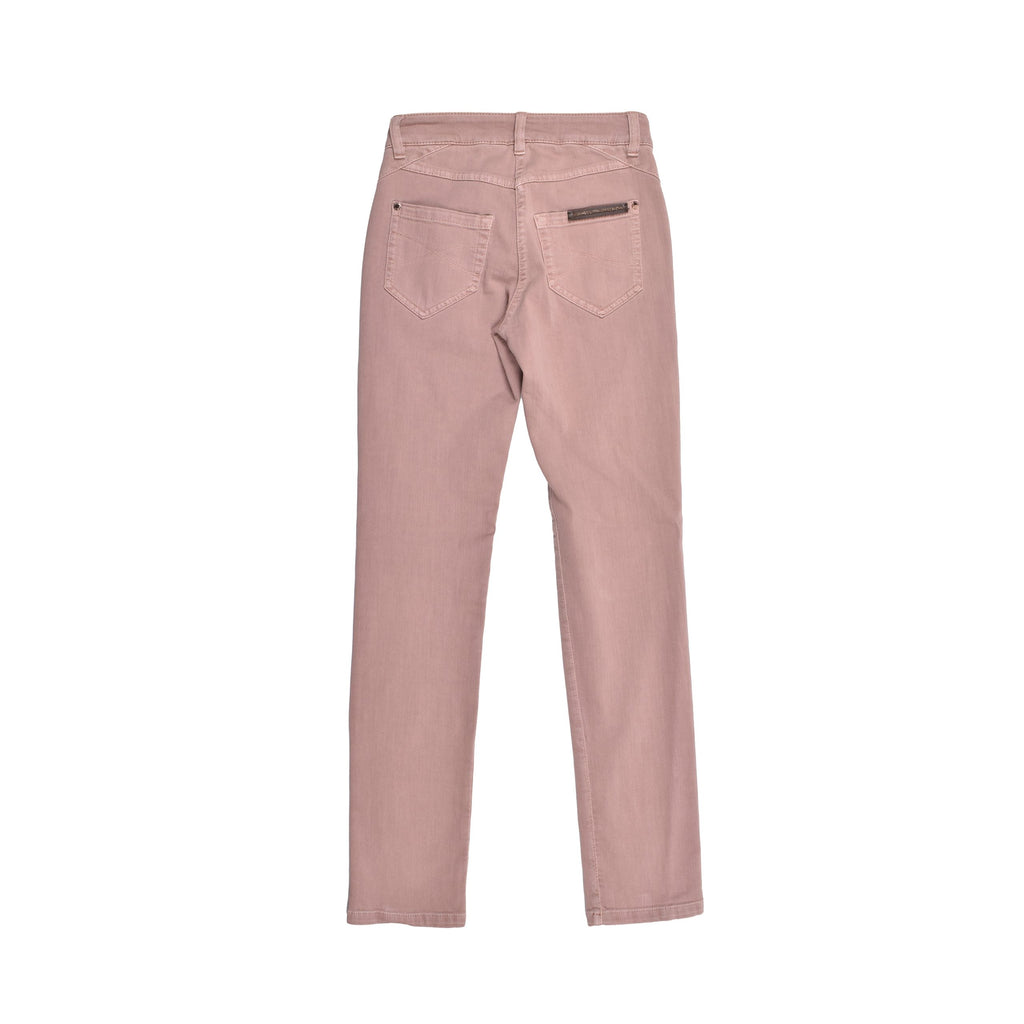 Pink Cotton Straight-Leg Jeans