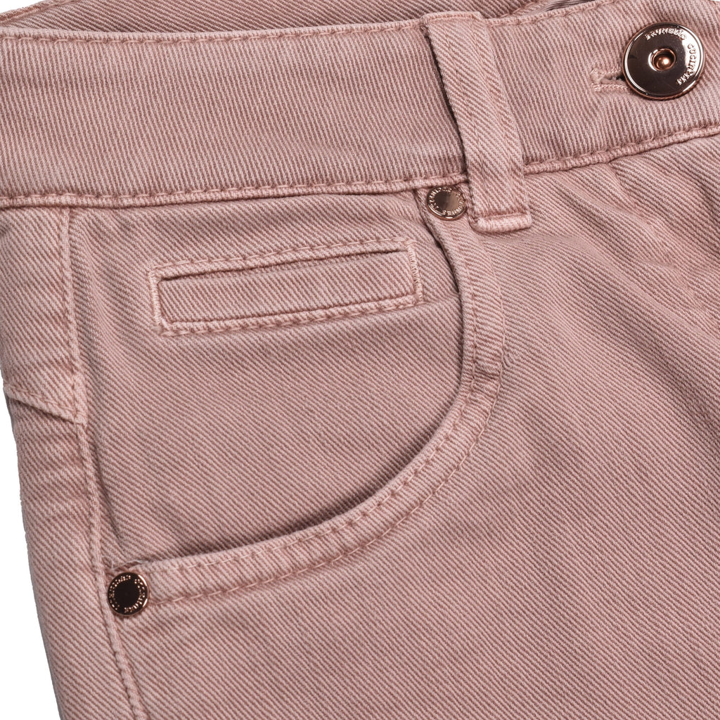 Pink Cotton Straight-Leg Jeans