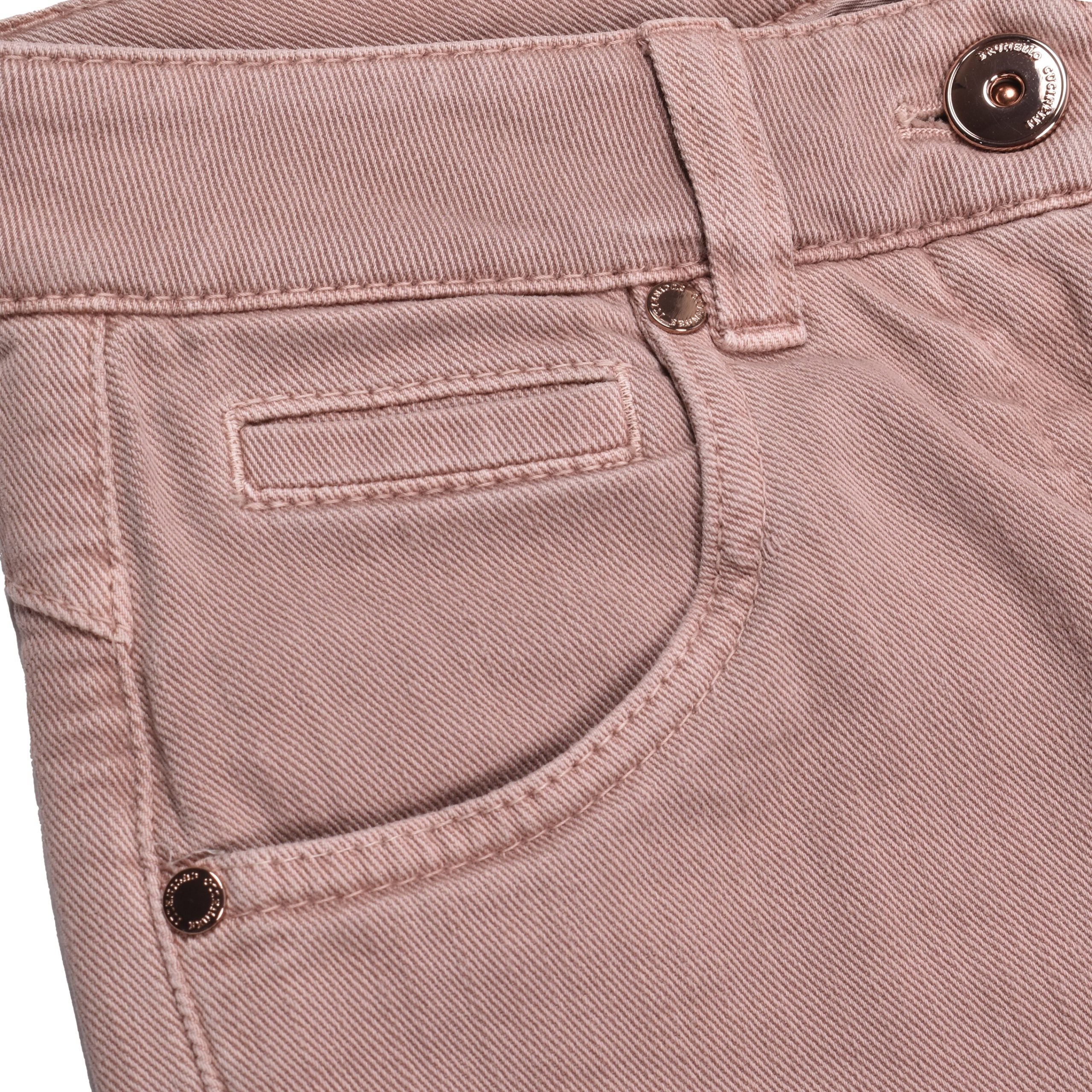 Pink Cotton Straight-Leg Jeans