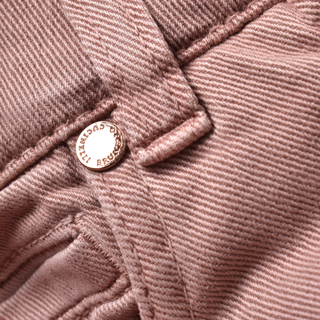 Pink Cotton Straight-Leg Jeans