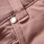 Pink Cotton Straight-Leg Jeans