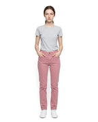 Pink Cotton Straight-Leg Jeans