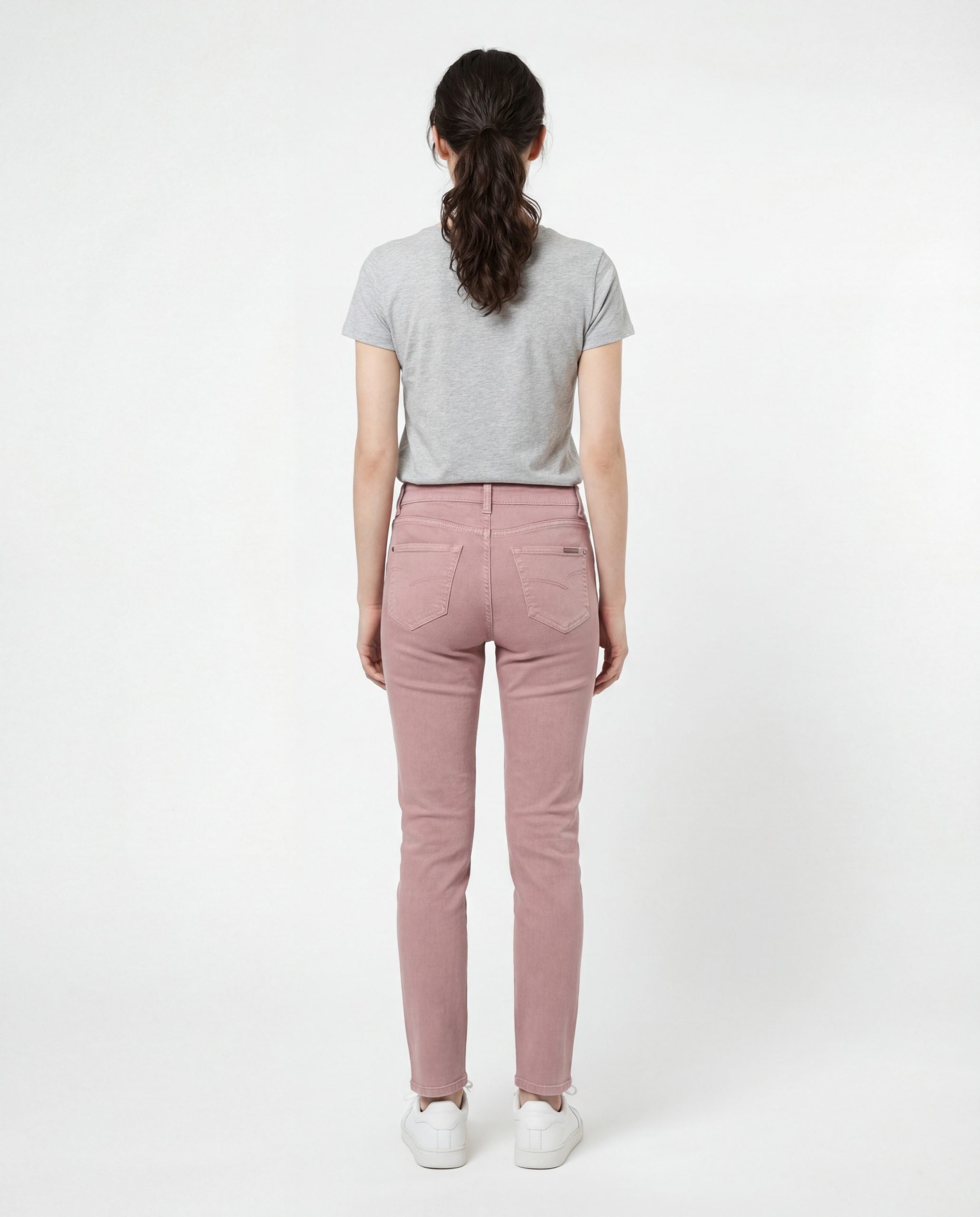 Pink Cotton Straight-Leg Jeans