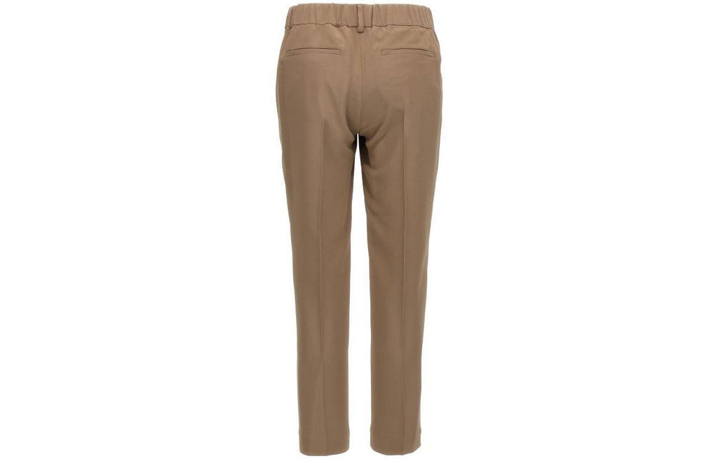 Beige Acetate Casual Pants