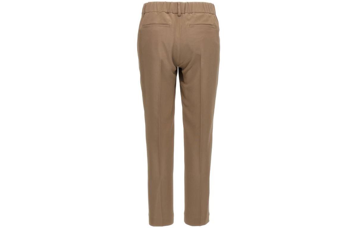 Beige Acetate Casual Pants