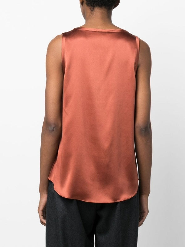 Brown Silk T-Shirt