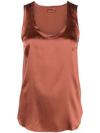 Brown Silk T-Shirt