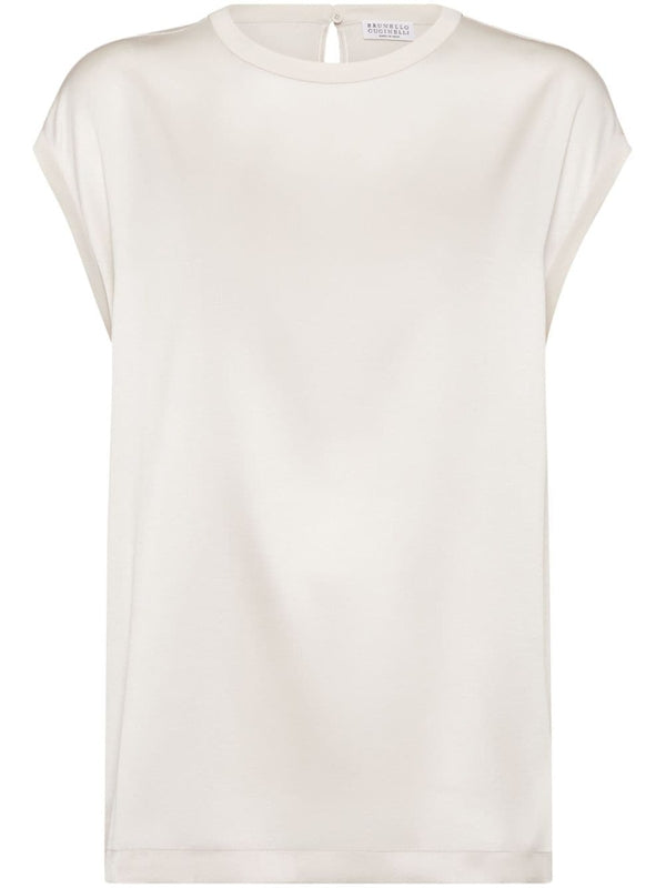 White Silk T-Shirt