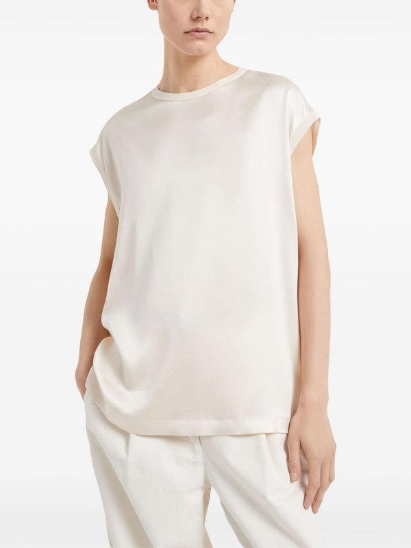 White Silk T-Shirt