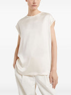 White Silk T-Shirt