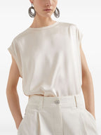 White Silk T-Shirt