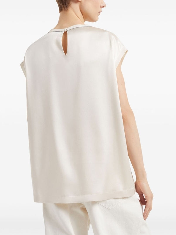 White Silk T-Shirt