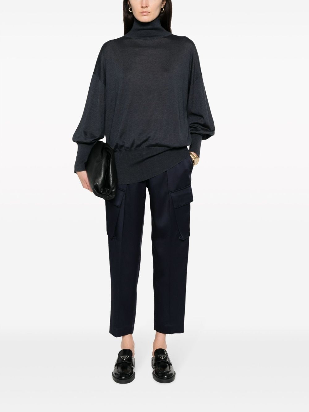 Blue Cashmere Turtleneck