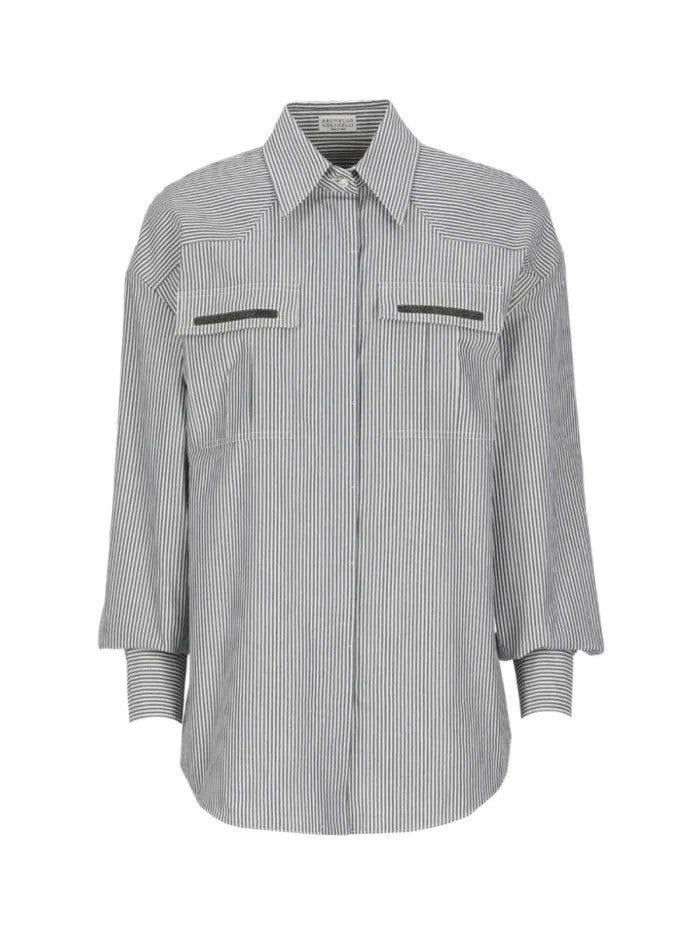 White Cotton Pattern Shirt