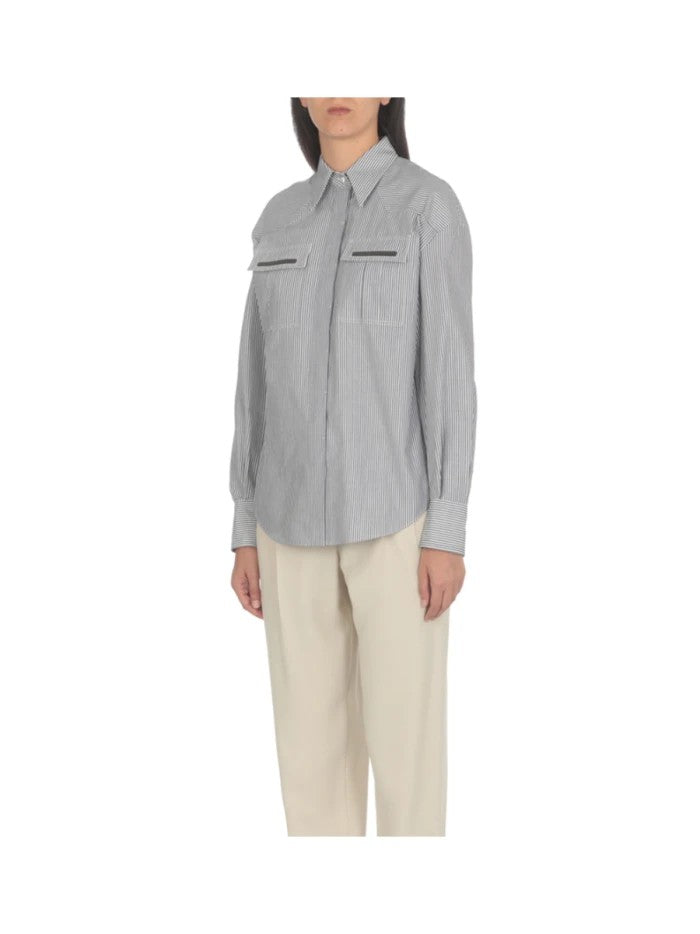 White Cotton Pattern Shirt