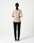 Beige Silk Tank Tops