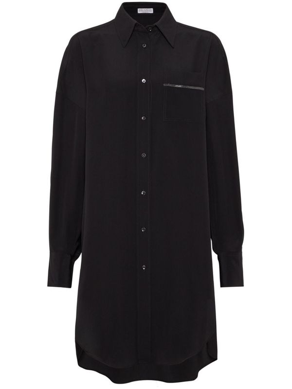 Black Silk Dress Shirt