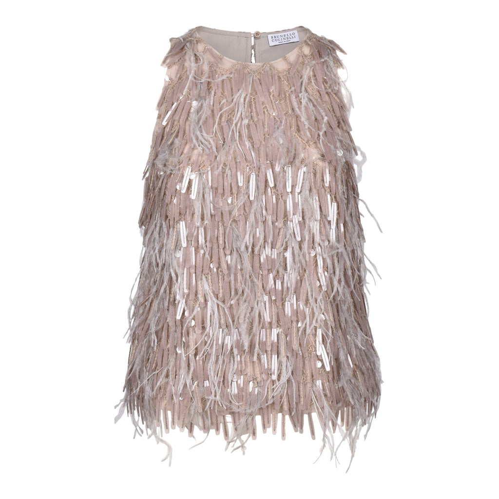 Beige Silk Cocktail Dress