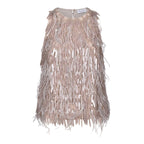 Beige Silk Cocktail Dress