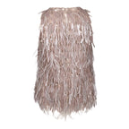 Beige Silk Cocktail Dress