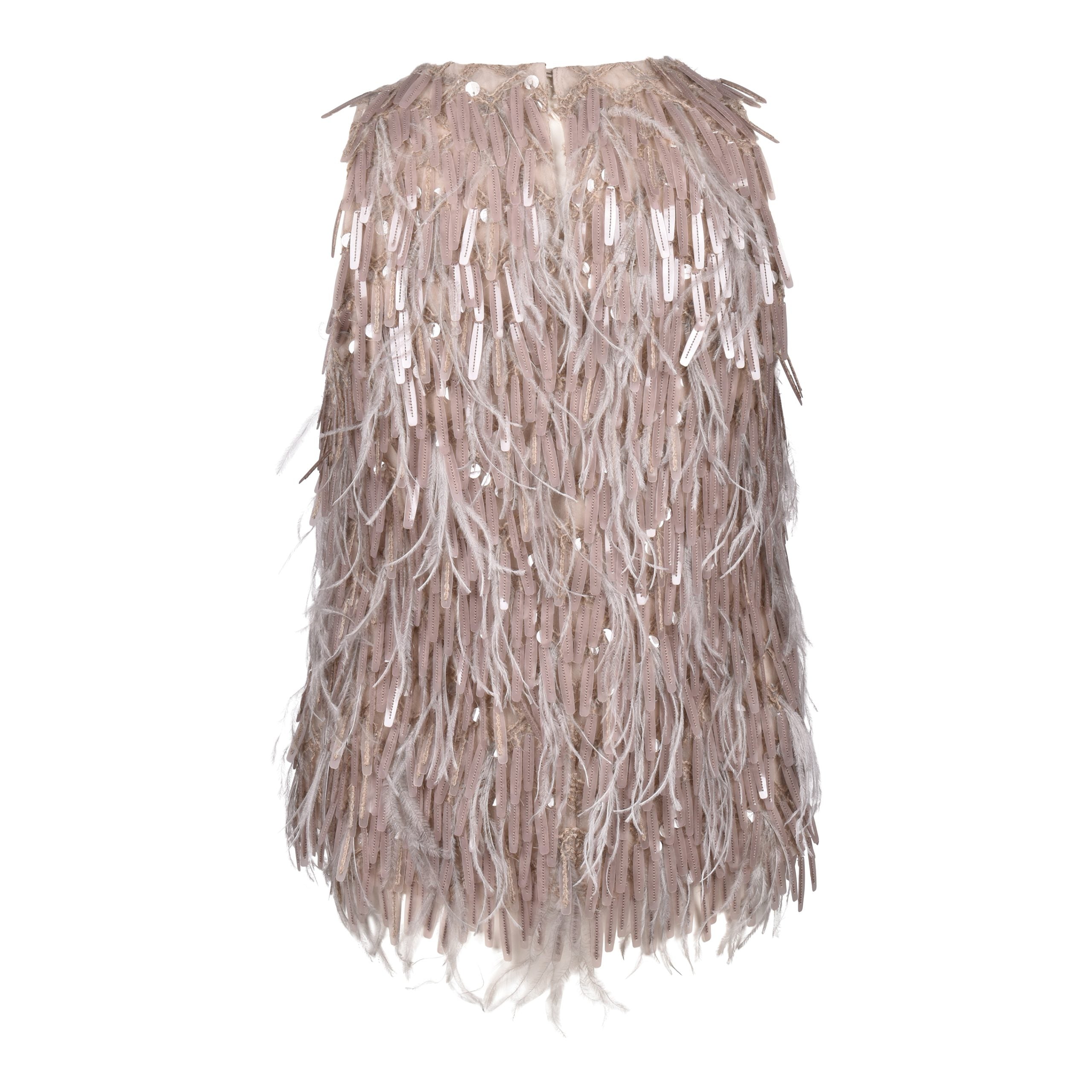 Beige Silk Cocktail Dress