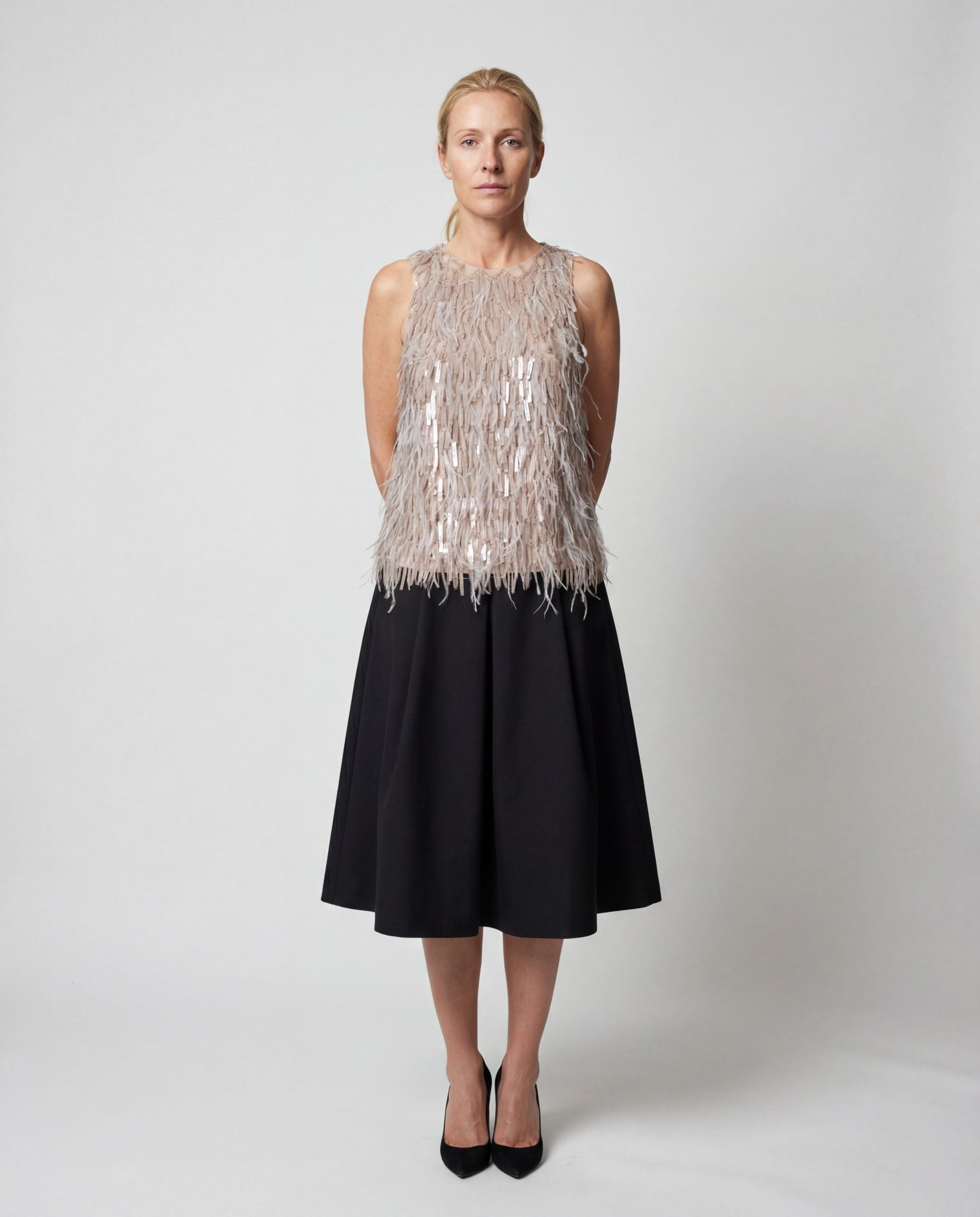 Beige Silk Cocktail Dress