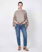 Beige Silk T-Shirt