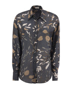 Blue Silk Pattern Shirt