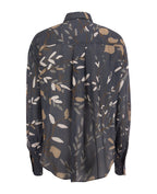 Blue Silk Pattern Shirt