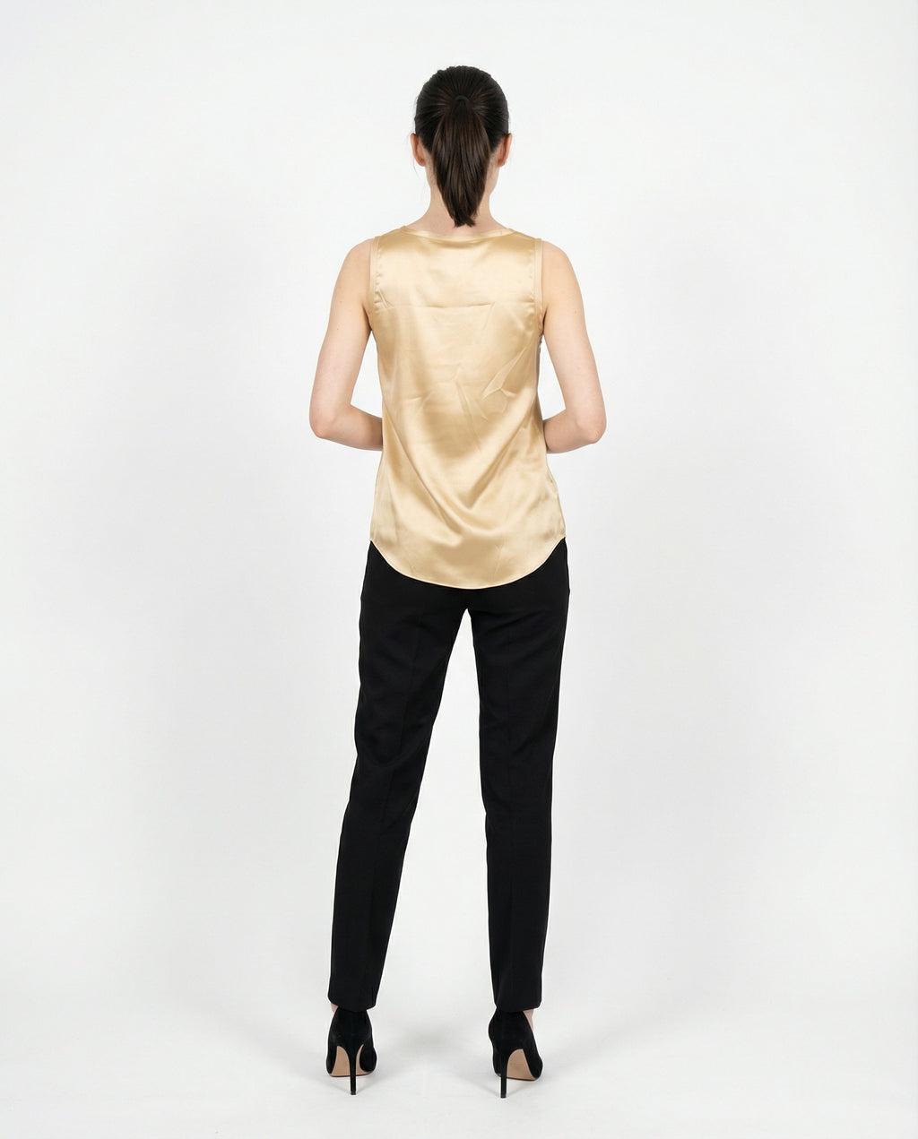 Beige Silk T-Shirt