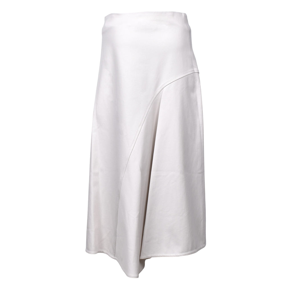 White Cotton Midi Skirt