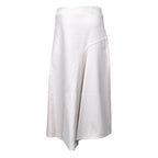 White Cotton Midi Skirt