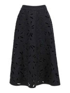 Gray Wool Long Skirt