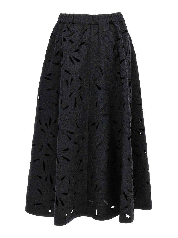 Gray Wool Long Skirt