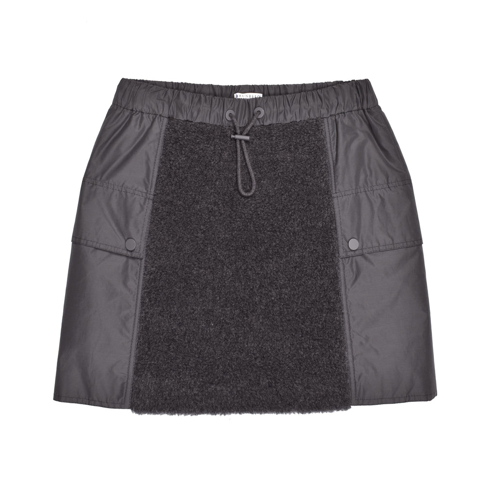 Bicolor Wool Mini Skirt