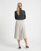 White Cotton Midi Skirt